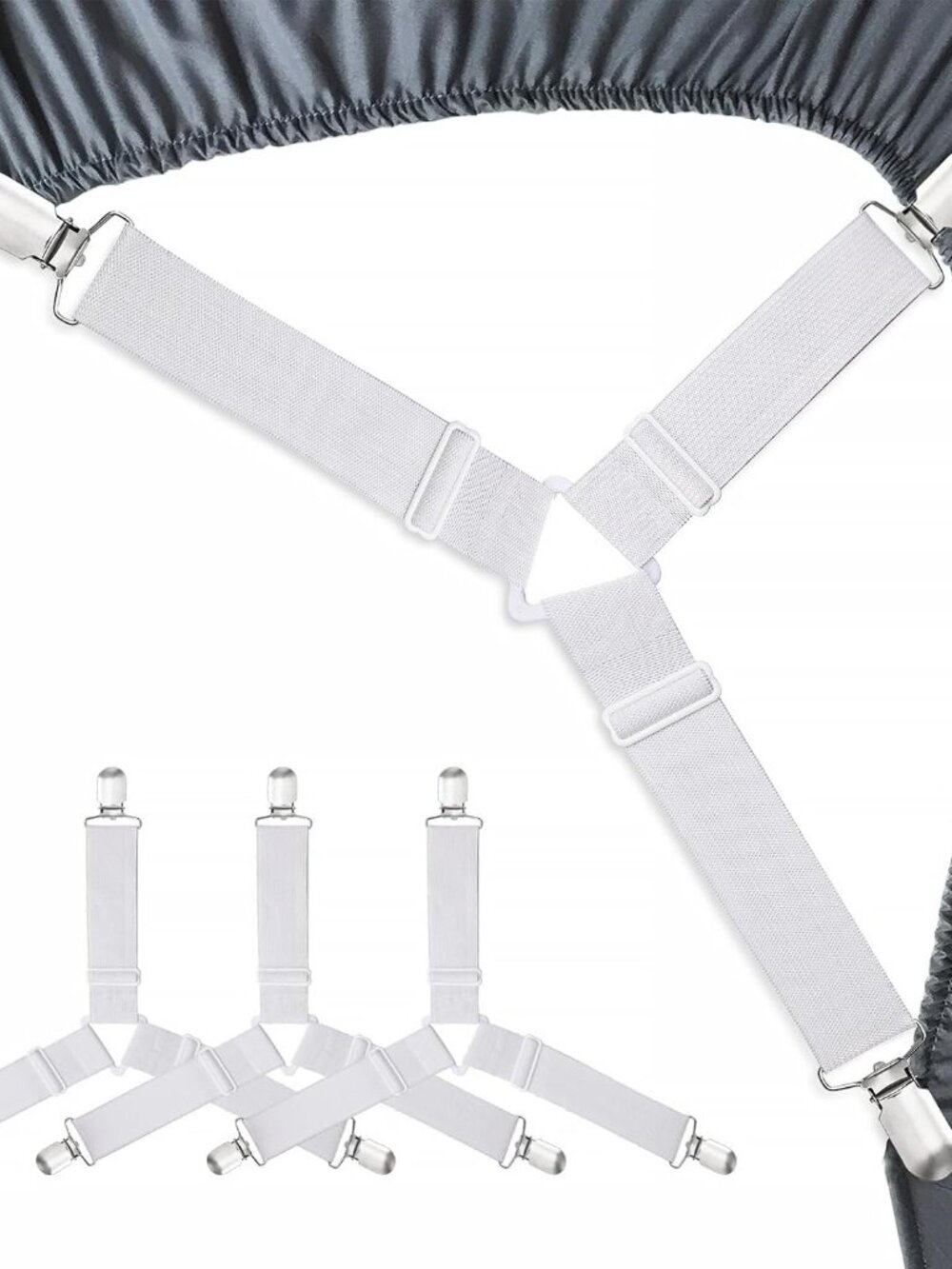 Bed Sheet Holder Straps 4 Pack - Elastic Sheet Keepers for Fitted Sheets